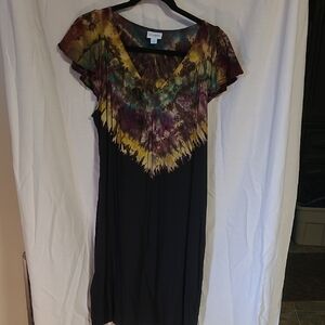 LuLaRoe Black and Multicolor Maxi Dress